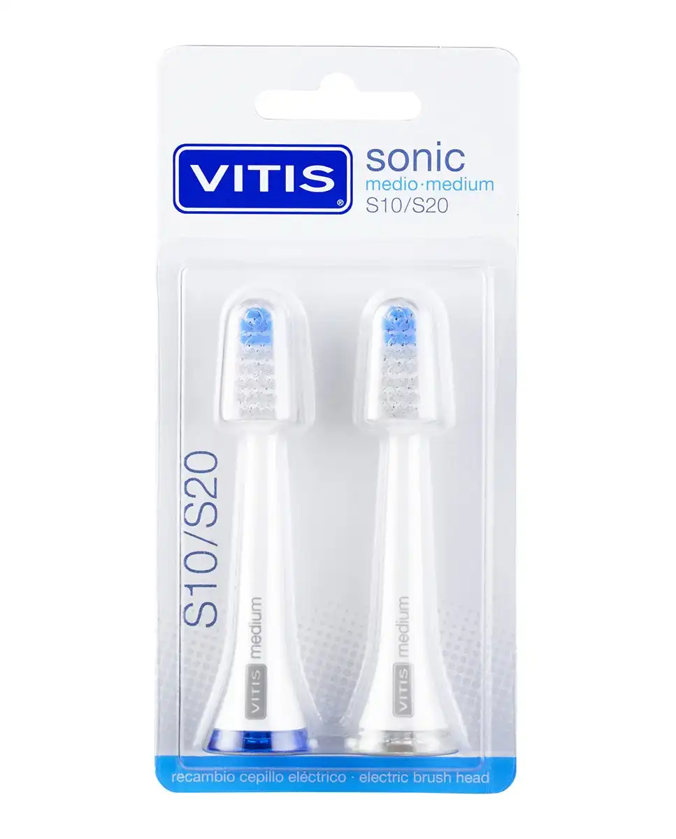 Vitis - 2 Recambios Cabezal Medio Cepillo Eléctrico Sonic S10 Y S20 - Vitis - Comparador de precios