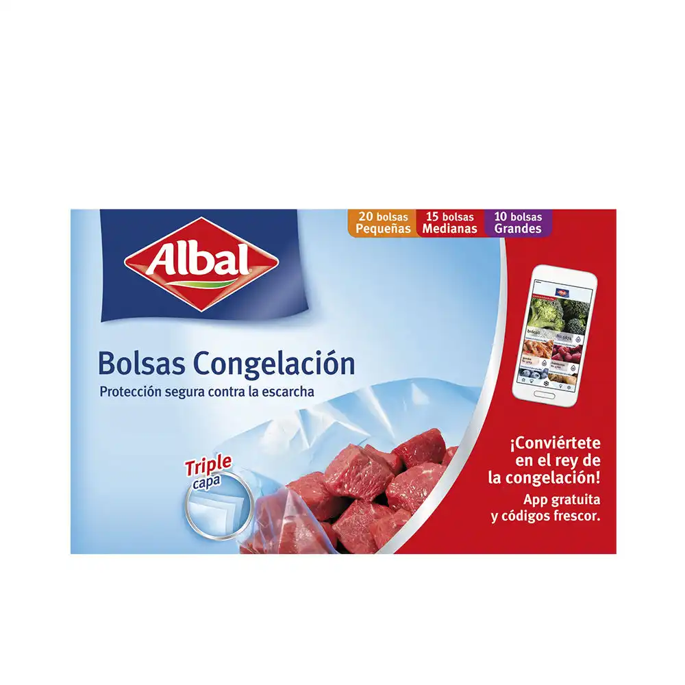 Bolsas Congelacion 3 Tamaños triple capa 45 u - Albal - Comparador de precios