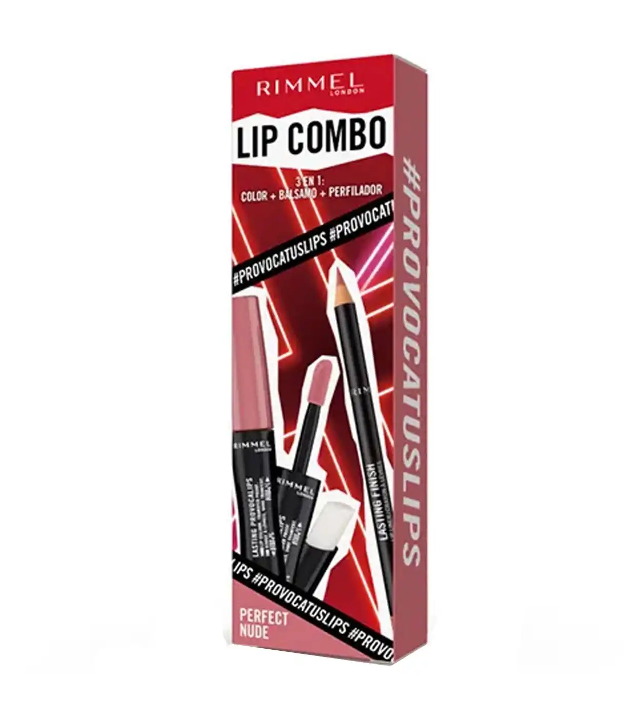 Rimmel London - Set de labios Lip Combo 3 en 1 Provocalips + Lasting Finish - Perfect Nude - Rimmel London - Comparador de precios
