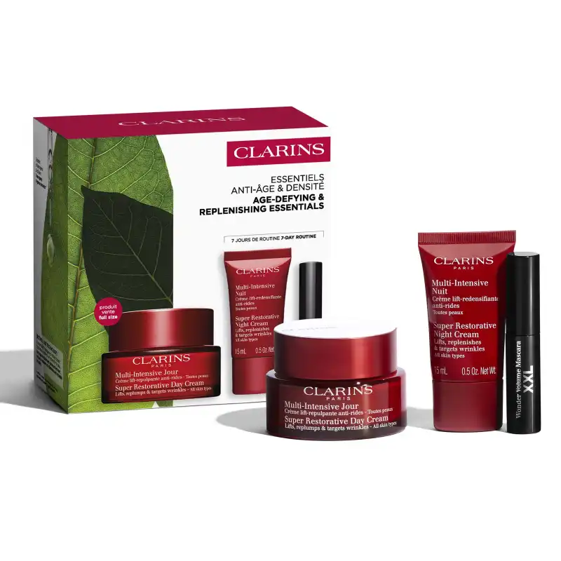 Cofre Multi Intensiva 50 Ml + Noche 15 Ml + Máscara 3 Ml - Clarins - Comparador de precios