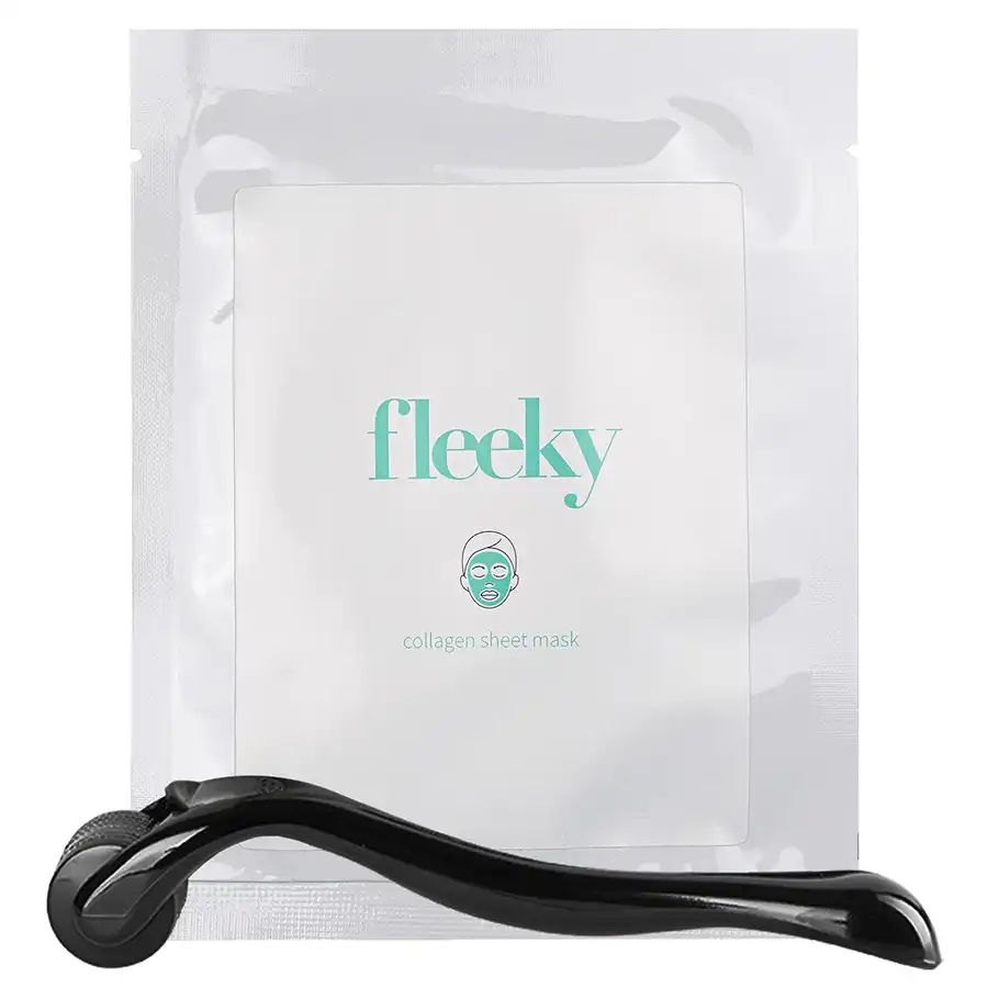 Fleeky - Mascarilla de Colágeno Facial con dermaroller de 540 agujas Mascarillas de celulosa 1 pieces unisex - Fleeky - Comparador de precios