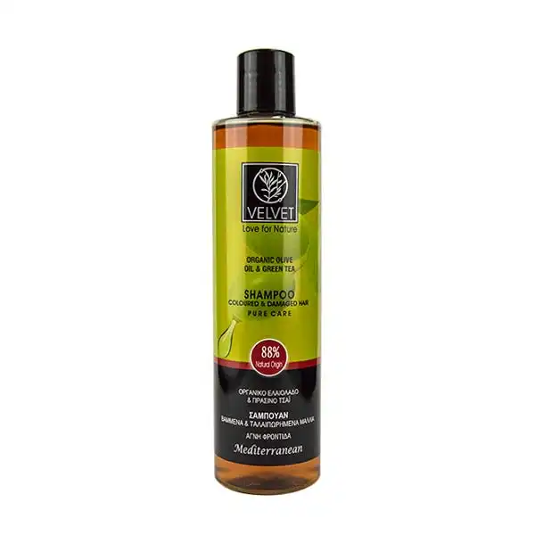 Organic Olive Oil & Green Tea Shampoo Coloured & Damaged Hair - Velvet - Comparador de precios