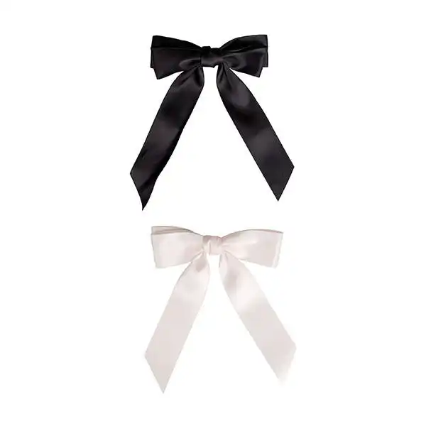 Satin Hair Bow Duo White&Black - Brushworks - Comparador de precios