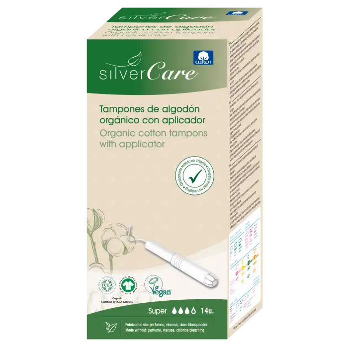 Tampón de Algodón Bio Super con Aplicador - SILVER CARE - Comparador de precios