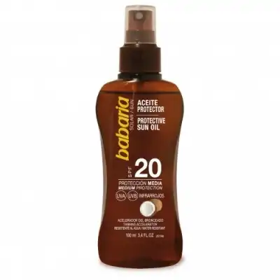 Babaria Aceite Protector SPF 20 Protección Media, 100 ml - Babaria - Comparador de precios