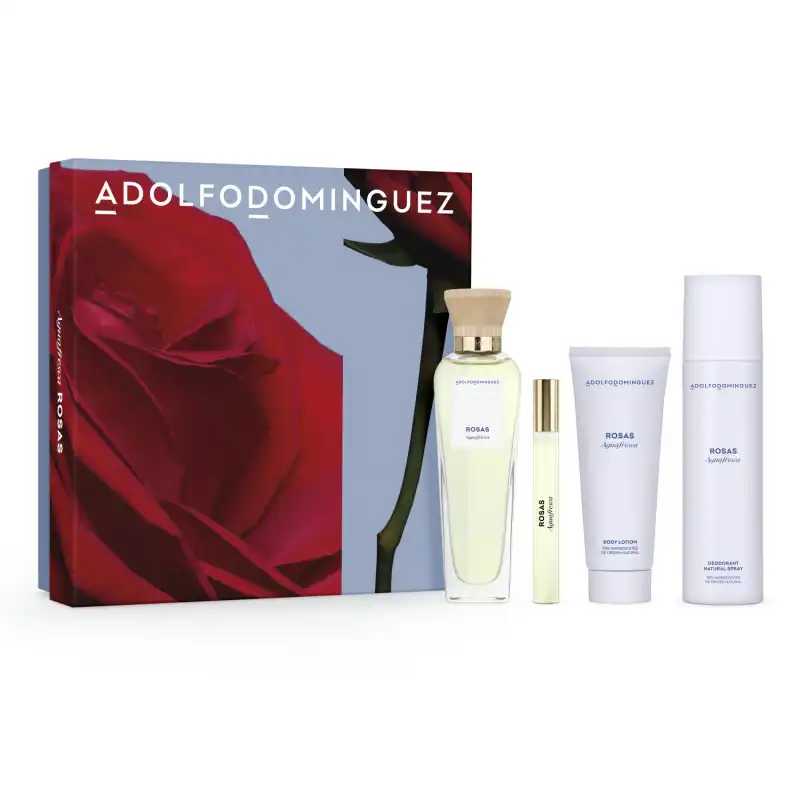 Estuche Aguafresca Roses Eau De Toilette 120 Ml + Bl 75 Ml + D 150 Ml + Mini 10 Ml - Adolfo Dominguez - Comparador de precios