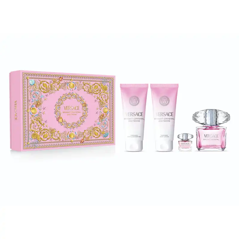 Set Bright Crystal Eau De Toilette 90 Ml + Mini + Shower Gel + Body Lotion - Versace - Comparador de precios