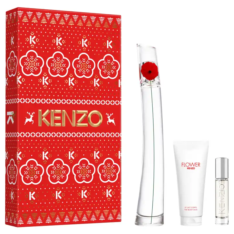 Set Flower By Kenzo Eau De Parfum 100 Ml + Travel Spray 10 Ml + Body Milk 75 Ml - Kenzo - Comparador de precios