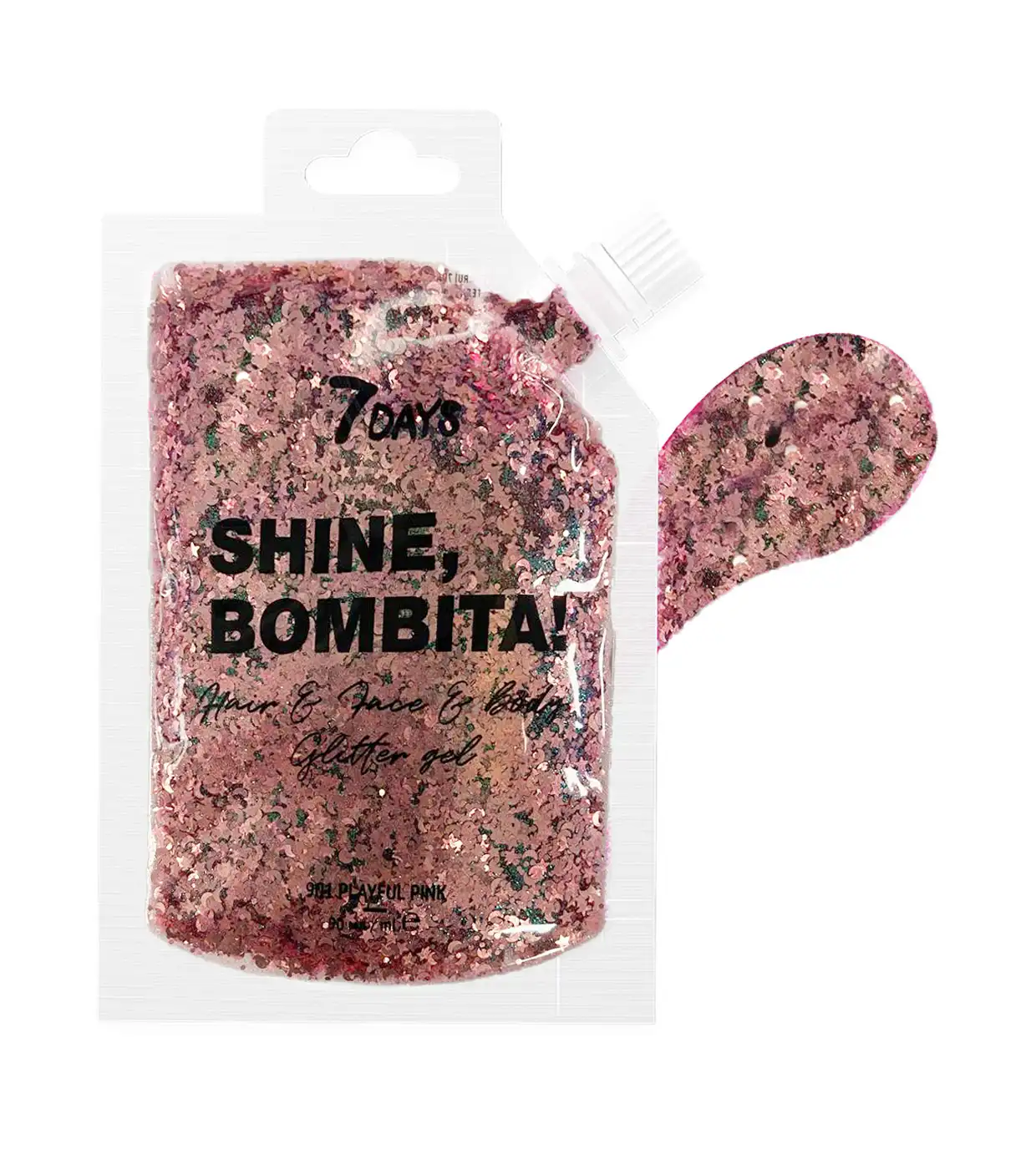 7 Days - Glitter en gel para rostro, cabello y cuerpo Shine, Bombita! - 901: Playful Pink - 7DAYS - Comparador de precios