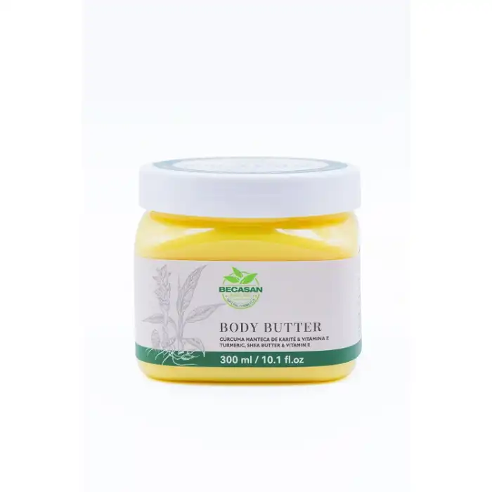 Body Butter Hidratante con Cúrcuma, Manteca de Karité y Vitamina E 300 ml - Becasan Nature - Comparador de precios
