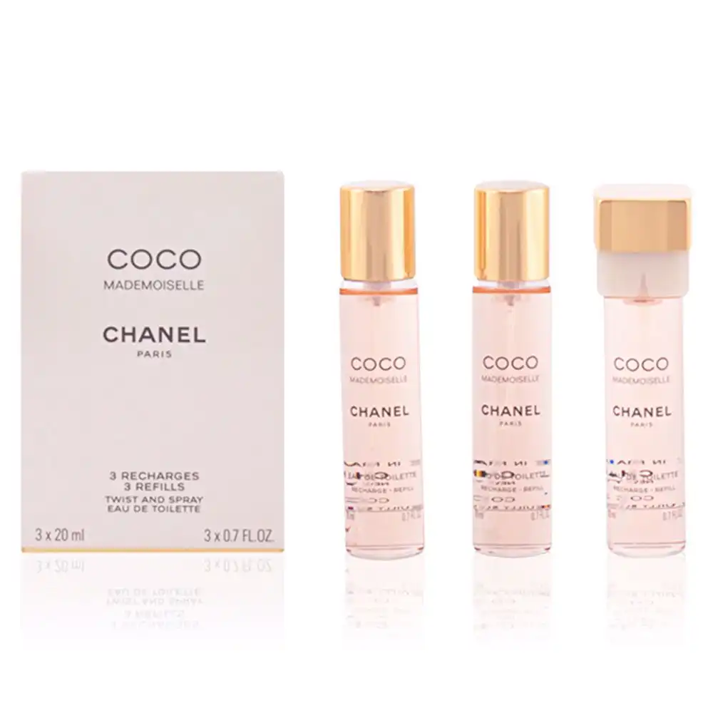 Coco Mademoiselle eau de toilette twist & spray 3 recargas 3 x 20 ml - Chanel - Comparador de precios