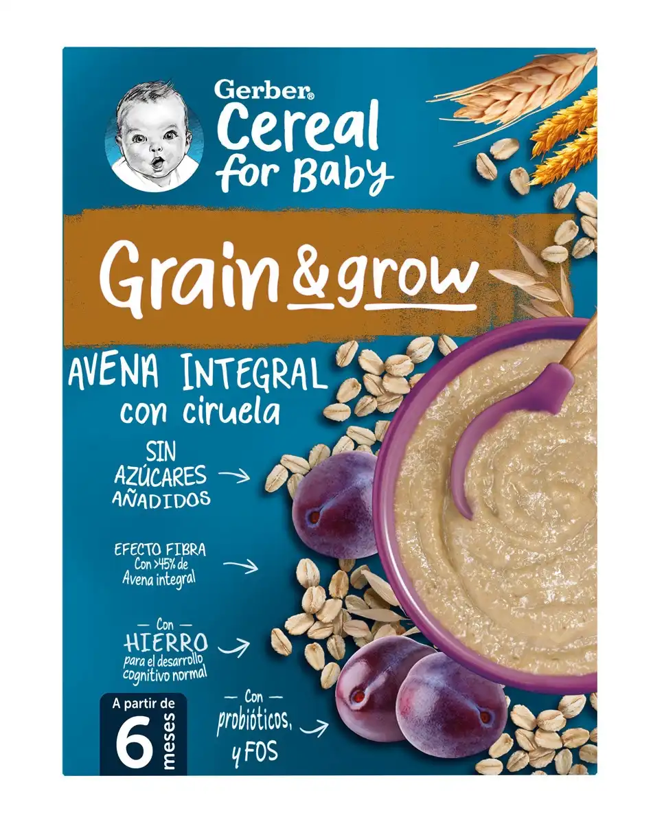 Gerber - Papilla Avena Integral Con Ciruela Desde 6 Meses 250 G - Gerber - Comparador de precios