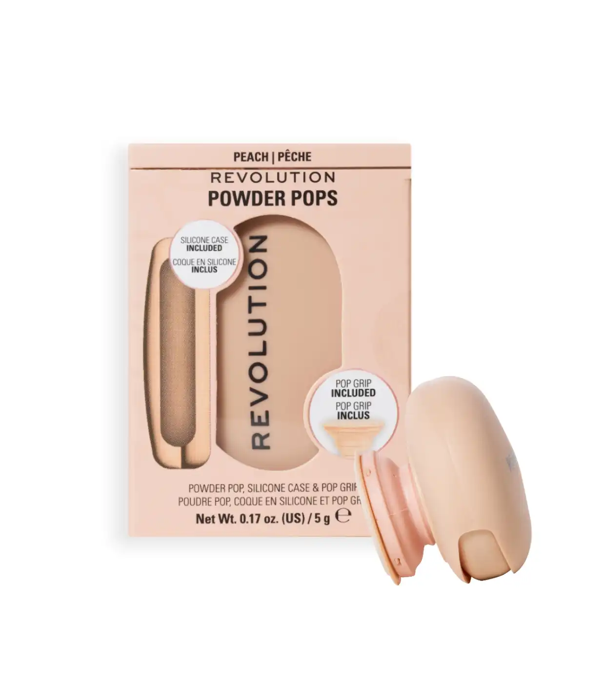 Makeup Revolution - Polvos compactos + Agarre adhesivo para el móvil Powder Pops - Peach - Makeup Revolution - Comparador de precios