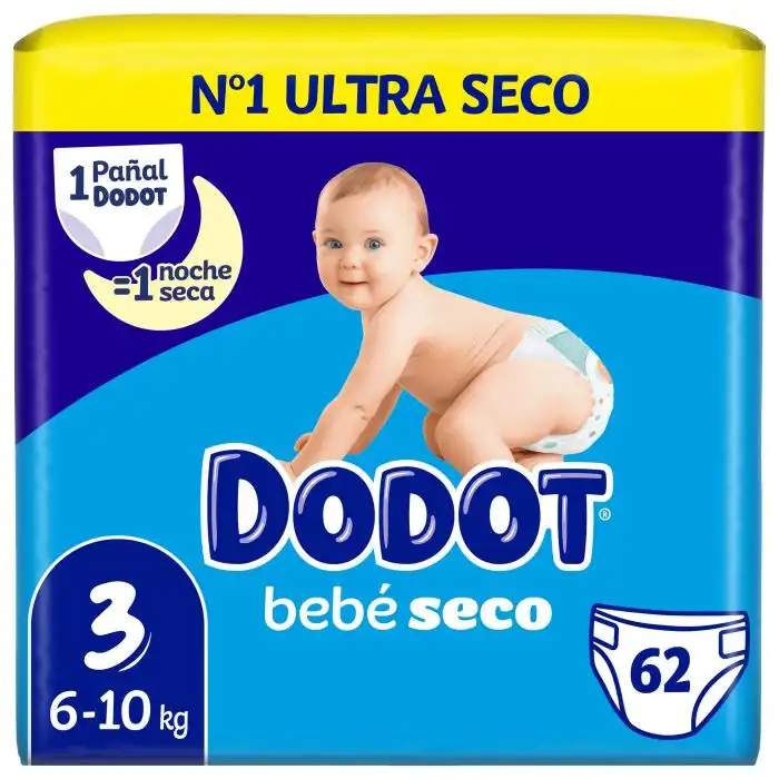 Pañales Bebé Seco Talla 3 (6-10Kg) - Dodot - Comparador de precios