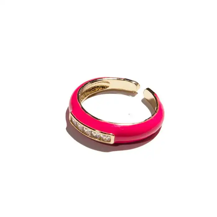 Anillo Fucsia con Piedras Blancas - JOYS - Comparador de precios