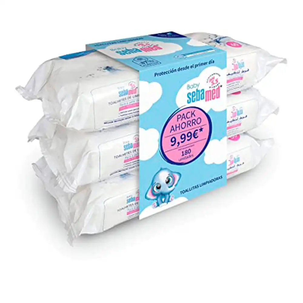Baby Toallitas Limpiadoras lote 3 x 60 pz - Sebamed - Comparador de precios
