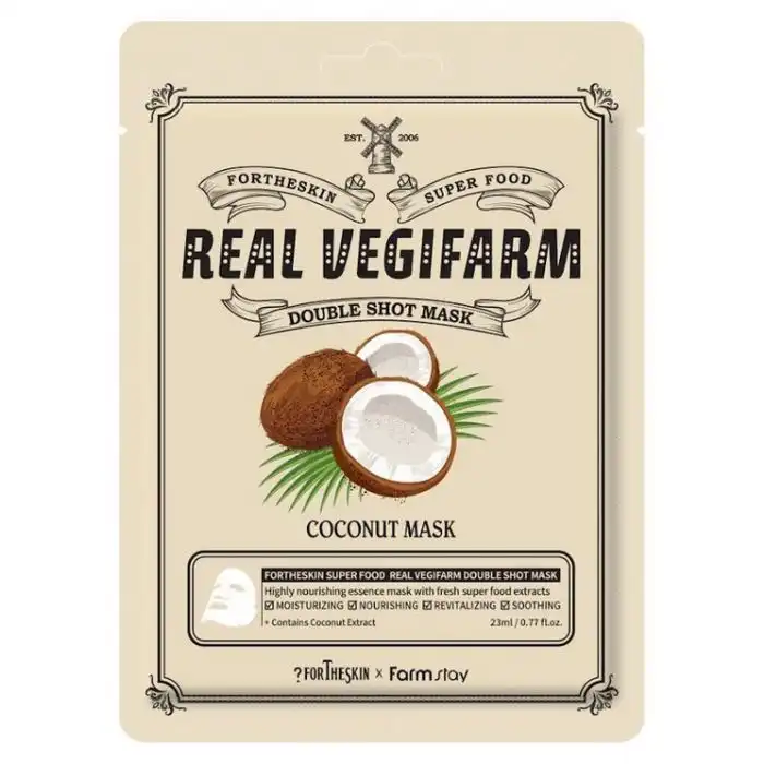 SUPER FOOD REAL VEGIFARM Mascarilla Facial de Coco 23 ml - Fortheskin - Comparador de precios