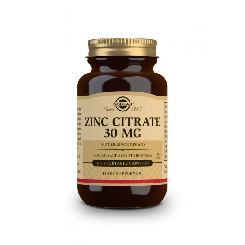 Zinc citrato 30mg cápsulas vegetales - SOLGAR - Comparador de precios