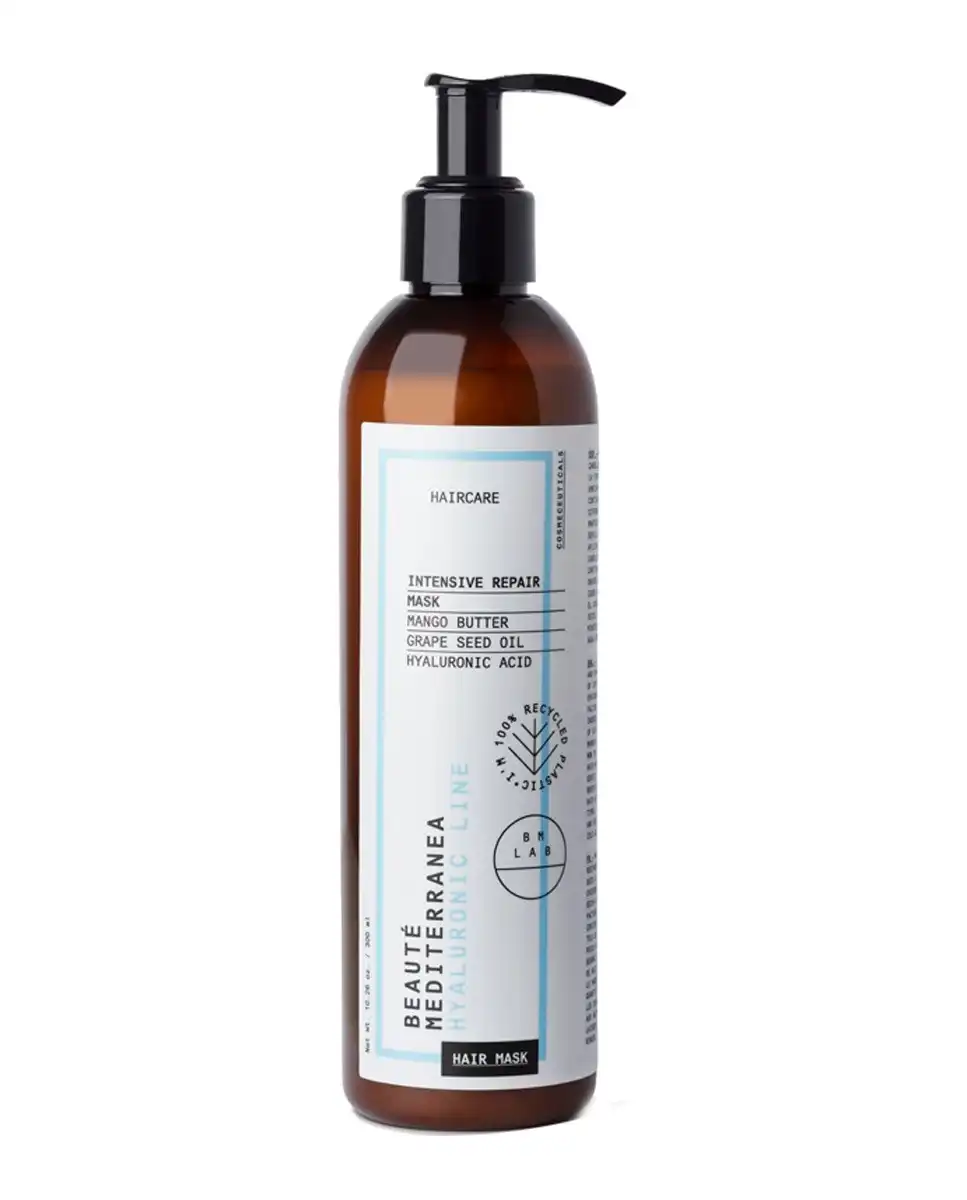 Beauté Mediterranea - Mascarilla Cabello Intensive Repair Mask Con Ácido Hialurónico Efecto Reparador Sin Sulfatos Sin Silicona Vegana 300 Ml - Beauté Mediterranea - Comparador de precios