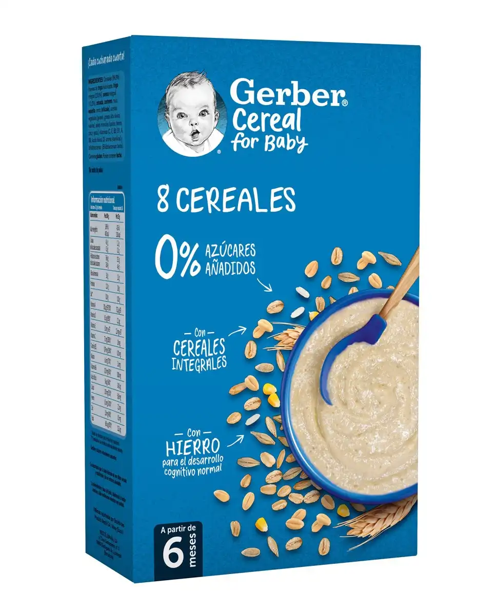Gerber - Papilla 8 Cereales Desde 6 Meses 500 G - Gerber - Comparador de precios