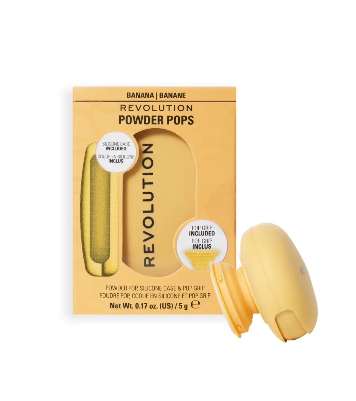 Makeup Revolution - Polvos compactos + Agarre adhesivo para el móvil Powder Pops - Banana - Makeup Revolution - Comparador de precios