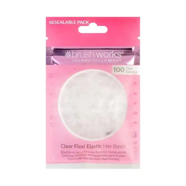 100 Uds Gomas Elasticas Transparentes Pelo - Brushworks - Comparador de precios