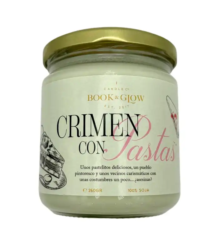 Book and Glow - *Los Archivos* - Vela de soja - Crimen Con Pastas - Book and Glow - Comparador de precios