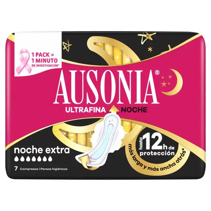 Compresa Ultrafina Noche Extra con Alas - AUSONIA - Comparador de precios