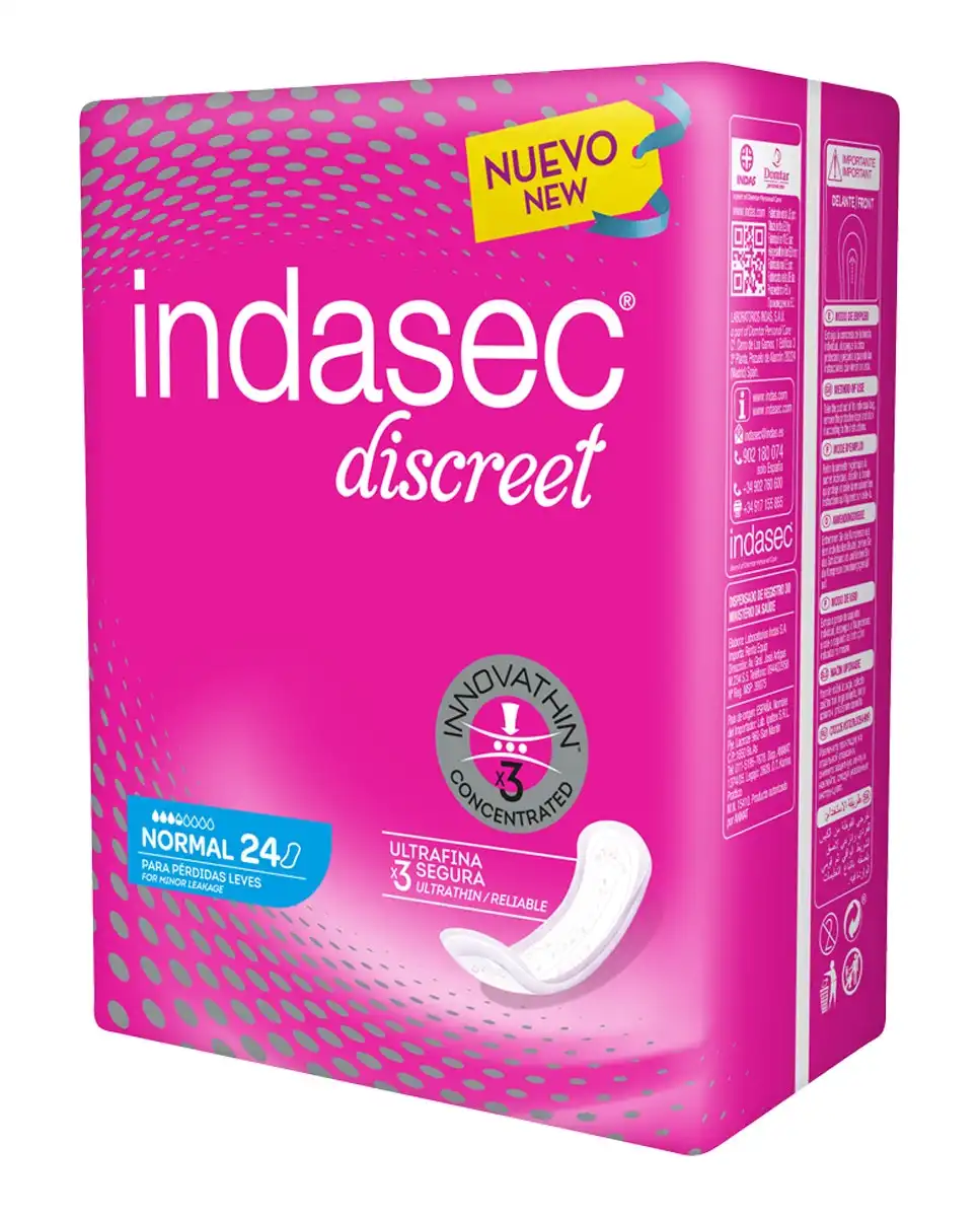 Indasec - Compresa Incontinencia Discreet Normal B 24 Unidades - Indasec - Comparador de precios