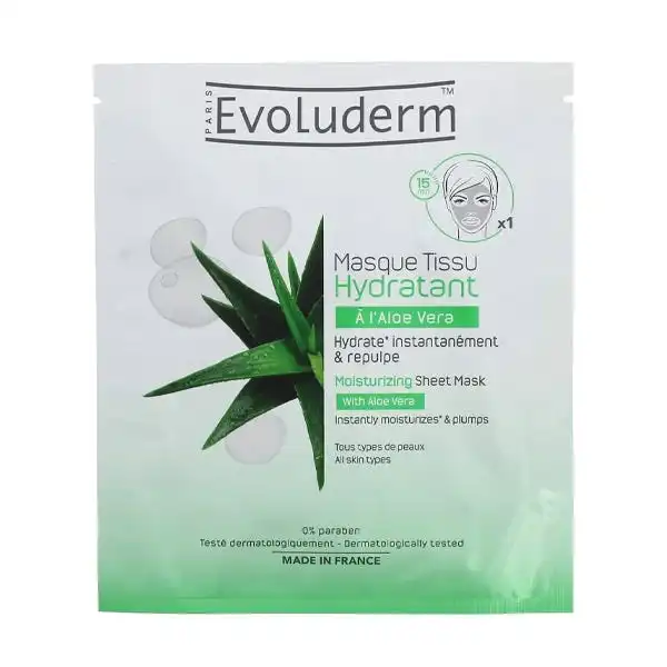 Masque Tissu Hydratant à L'aloe Vera - Evoluderm - Comparador de precios