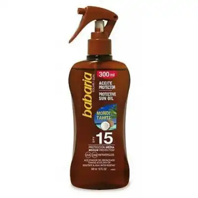 Babaria Aceite Protector Monoi Tahití SFP15, 300 ml - Babaria - Comparador de precios