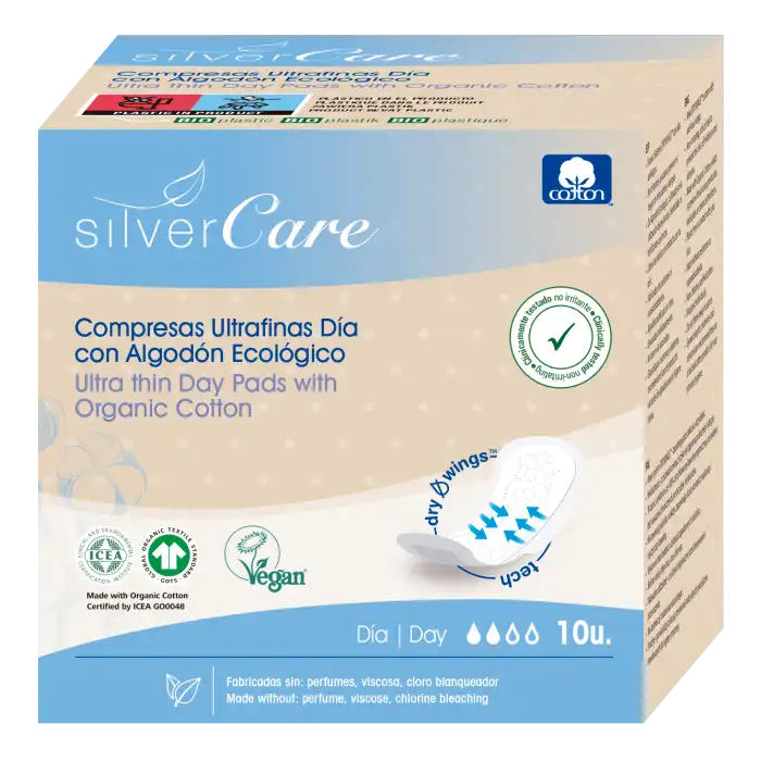 Compresas Ecológicas de Día con Alas - SILVER CARE - Comparador de precios