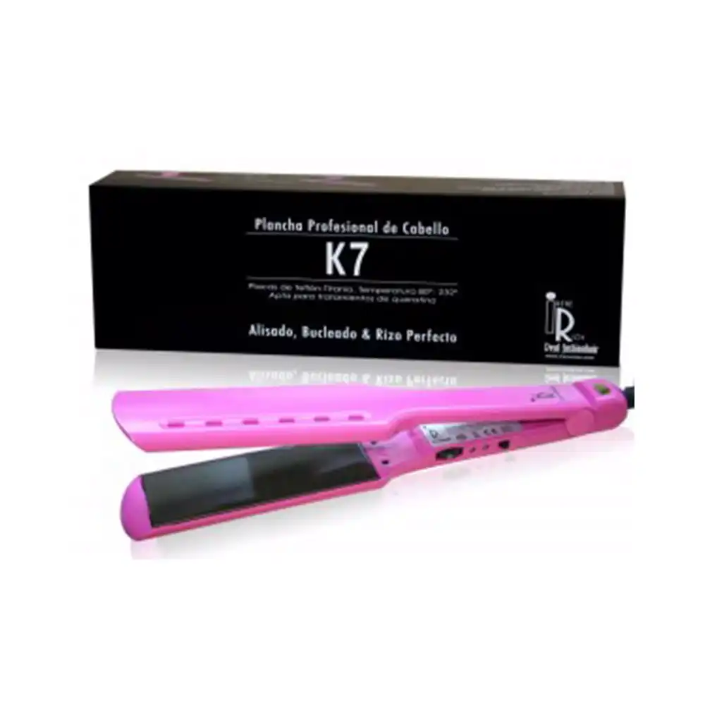K7 plancha profesional de cabello #rosa 1 u - Irene Rios - Comparador de precios