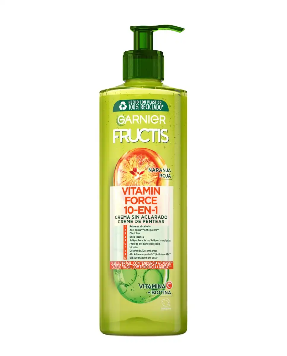 Garnier - Crema Sin Aclarado Vitamin Force 10 En 1 Para Pelo Con Tendencia A Caerse Fructis - Garnier - Comparador de precios