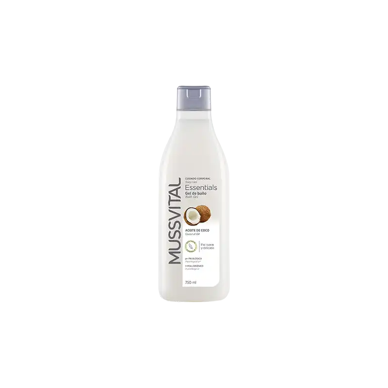 Mussvital essential gel baño aceite de coco 750ml - Mussvital - Comparador de precios