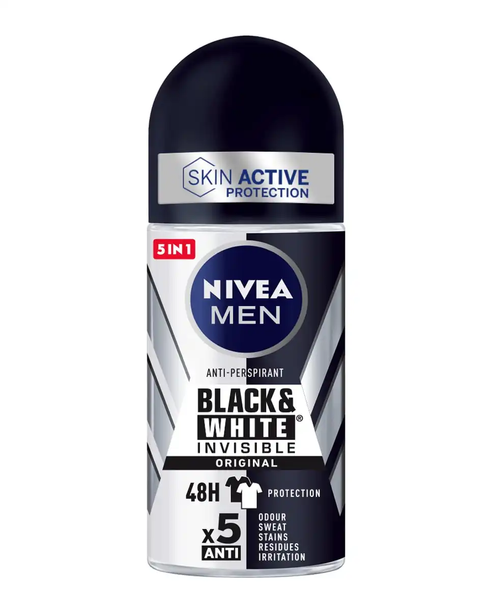 NIVEA - Desodorante Roll-on Black & White Original Invisible Skin Active Men - Nivea - Comparador de precios