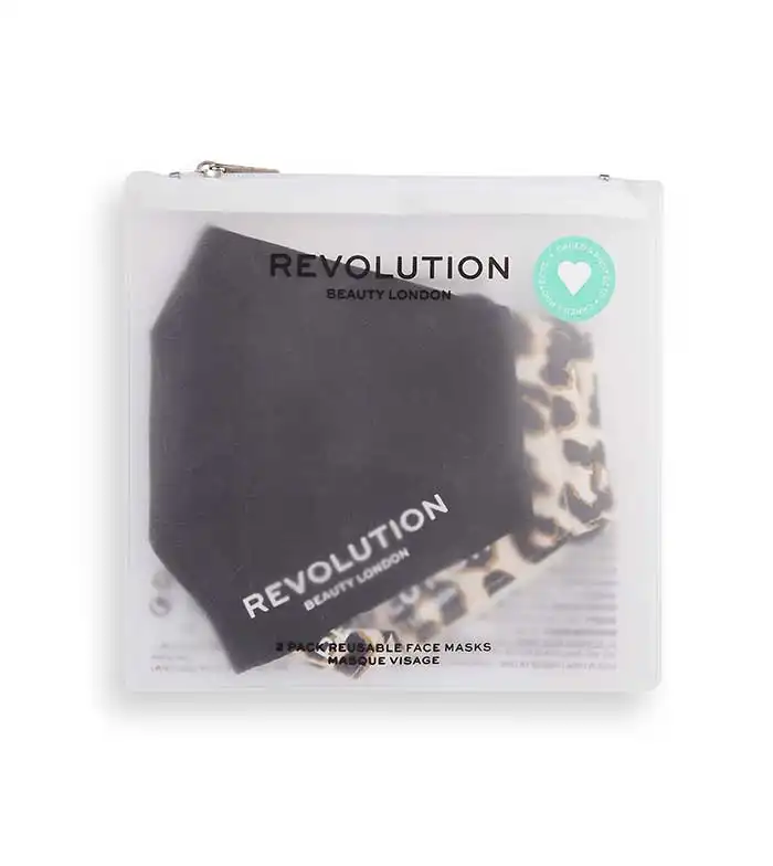 Revolution - Pack de 2 mascarillas de tela reutilizables - Black - Makeup Revolution - Comparador de precios
