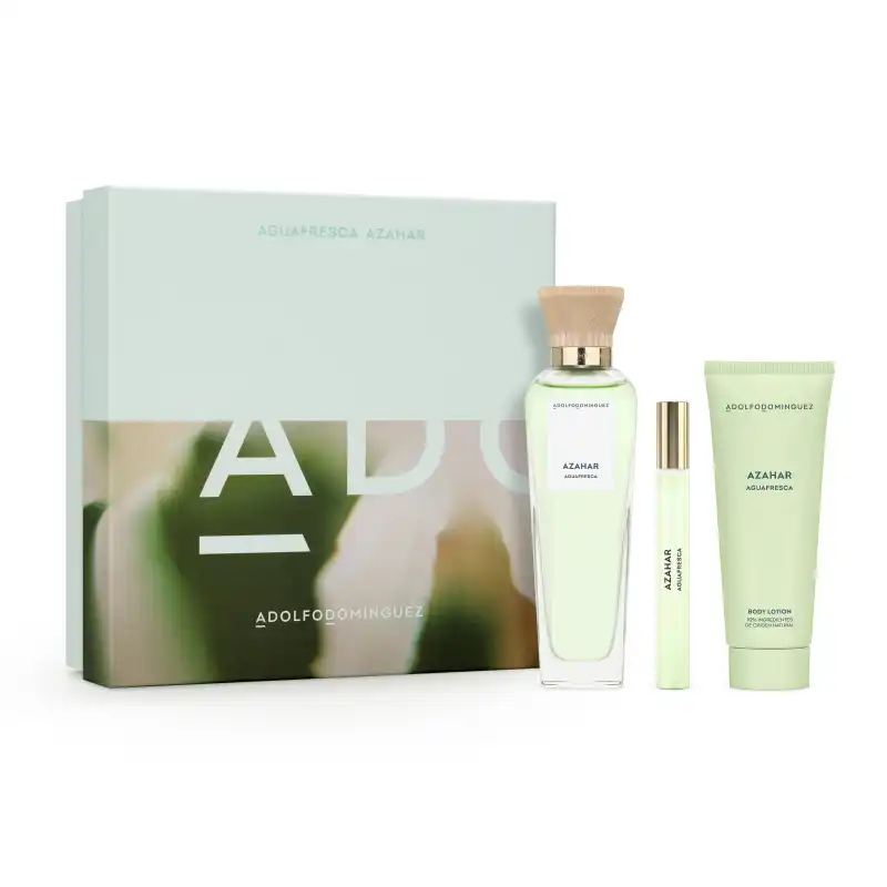 Set Agua Fresca Azahar Eau De Toilette 120 Ml + 10 Ml + Loción Corporal 75 Ml - Adolfo Dominguez - Comparador de precios