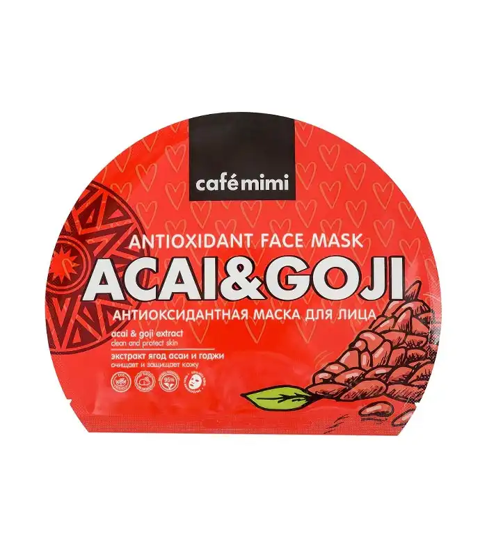Café Mimi - Mascarilla facial de tela antioxidante - Acai y goji - Café Mimi - Comparador de precios