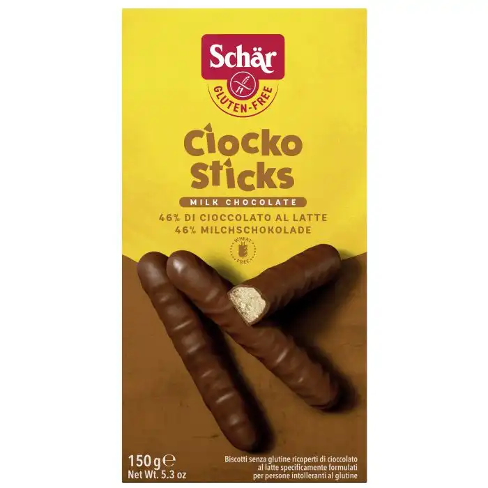 Ciocko Sticks Galletas de Chocolate con Leche sin Gluten 150 gr - Dr Schär - Comparador de precios