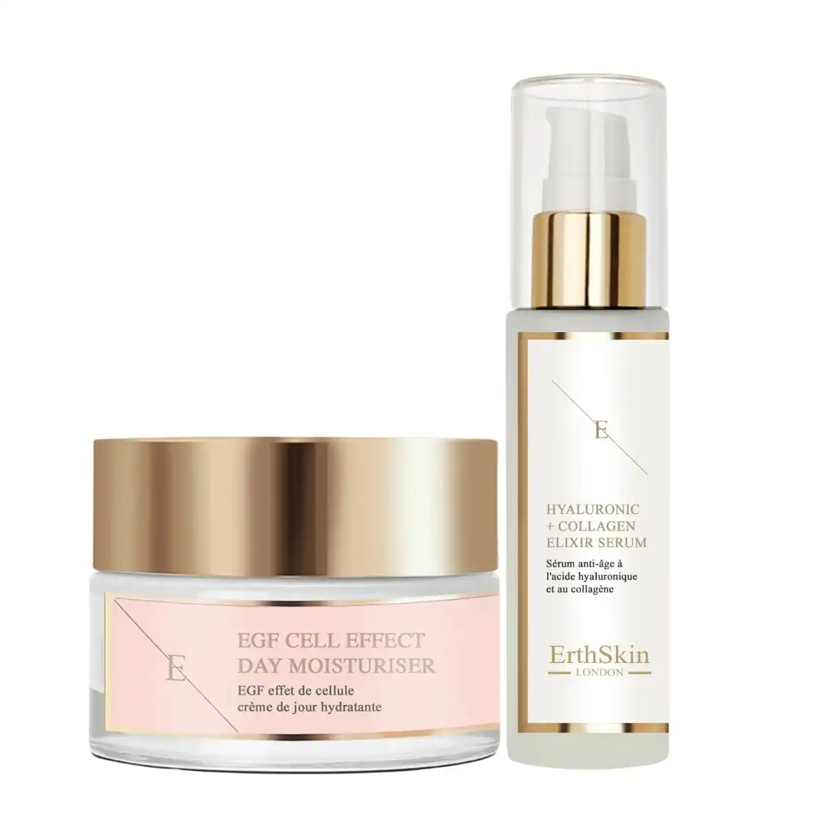 Dúo de suero EGF Day + colágeno Set de tratamiento facial - ErthSkin London - Comparador de precios