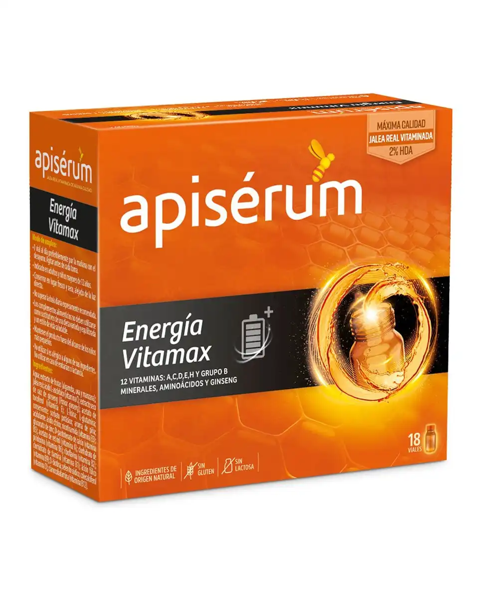 Apisérum - 18 Viales Energía Vitamax Apiserum - Apisérum - Comparador de precios