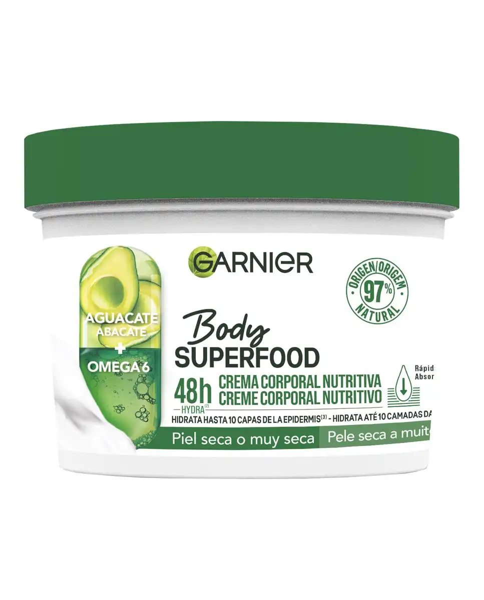 Garnier - Crema Corporal Con Aguacate Y Omega 6 Body Superfood - Garnier - Comparador de precios