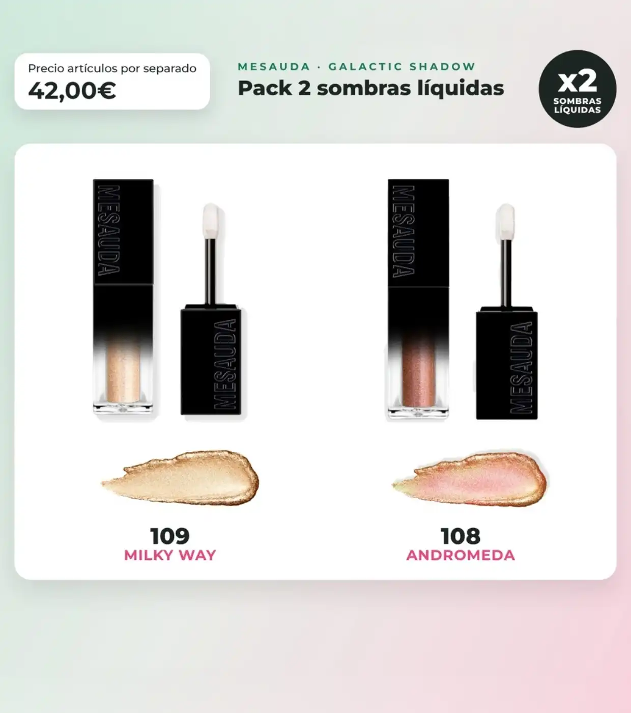 Mesauda - Pack 2 sombras líquidas Galactic Shadow - 109: Milky Way + 108: Andromeda - Mesauda Beauty - Comparador de precios