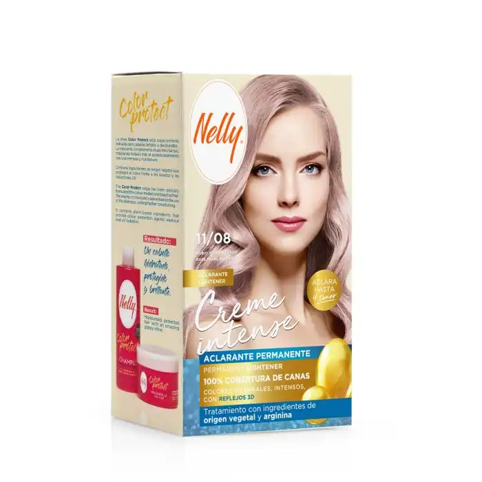 Creme Intense Aclarante Permanente 11/08 Rubio Perla Rosado - Nelly - Comparador de precios