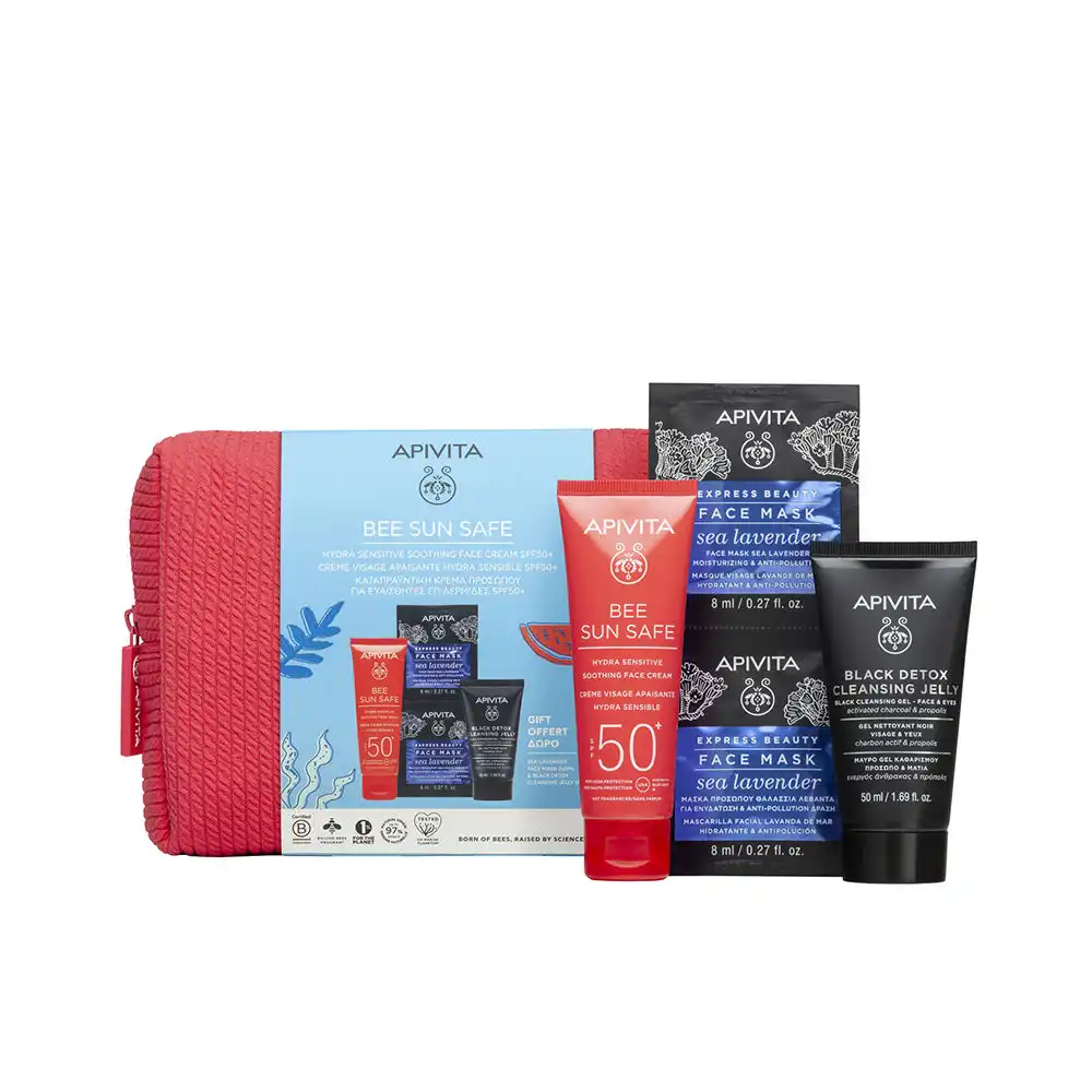 Bee Sun Safe Hydra Sensitive Crema Facial Calmante SPF50+ Estuche 5 pz - Apivita - Comparador de precios