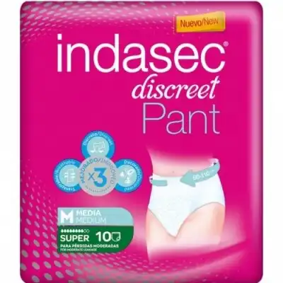 Indasec Indasec Compresa Discreet Pant Super Media, 10 un - Indasec - Comparador de precios