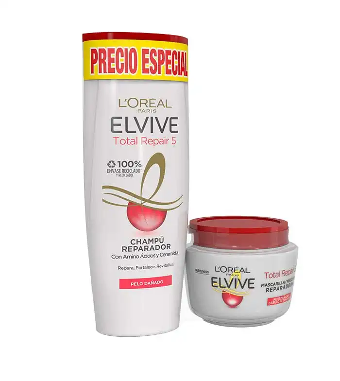 Loreal Paris - Duplo Champú y Mascarilla Elvive Total Repair 5 - Loreal Paris - Comparador de precios