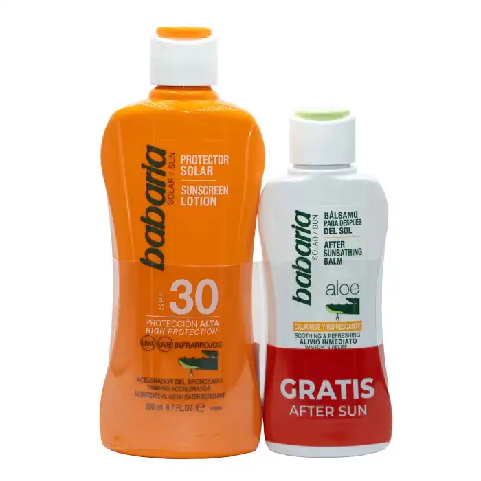 Pack Leche Protectora Solar SPF30 + Aftersun 200 ml - Babaria - Comparador de precios