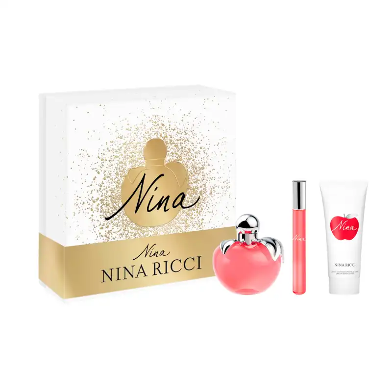 Set Nina Eau De Toilette Recargable 80 Ml + 10 Ml + Crema Loción Corporal 75 Ml - Nina Ricci - Comparador de precios